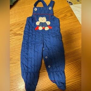 Vintage 1980s Infant Baby Boy Footed Jumpsuit Overalls Jon Jon Outfit 6-9 Months